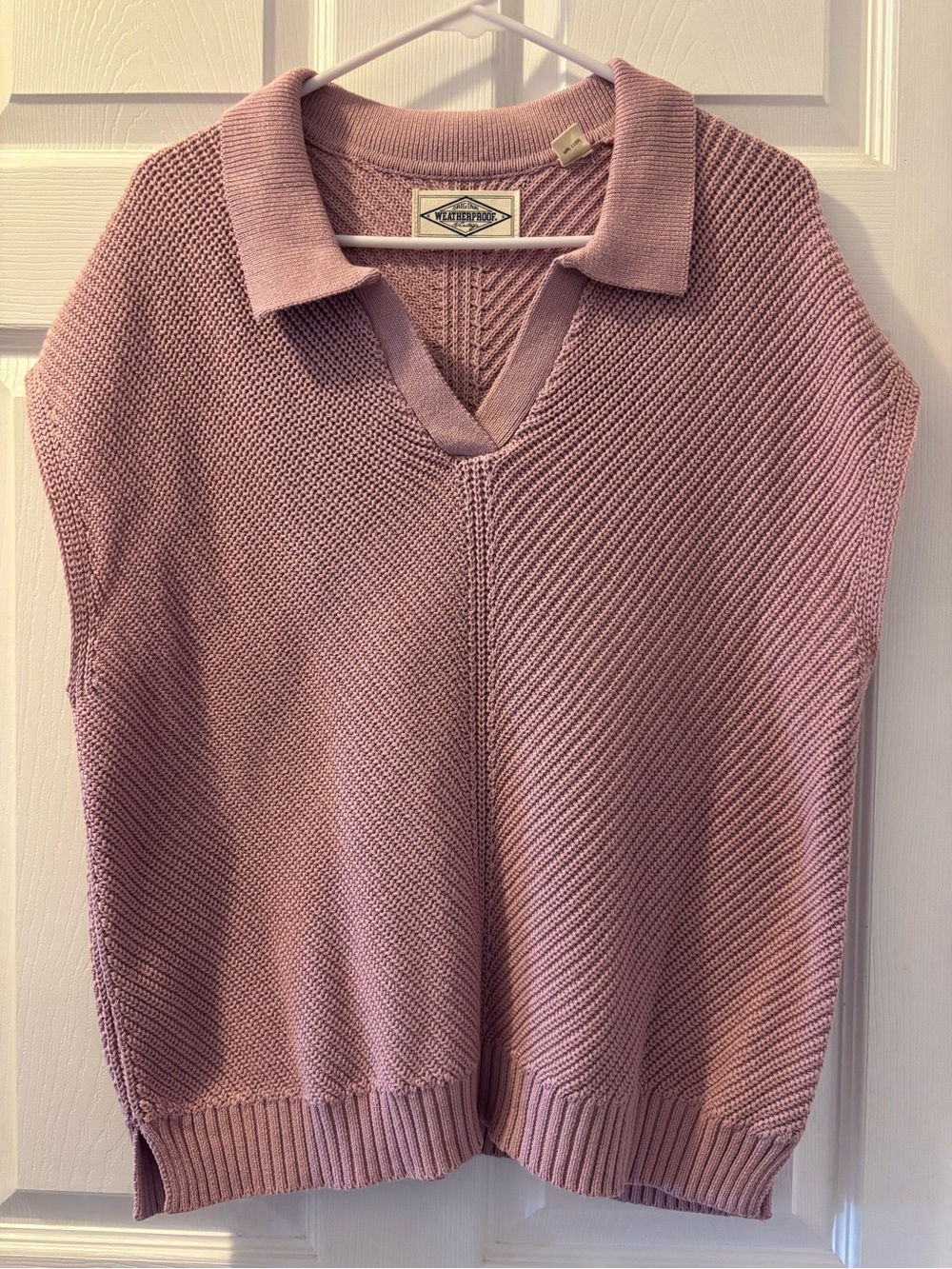 Pink Collared Knit Sweater Vest